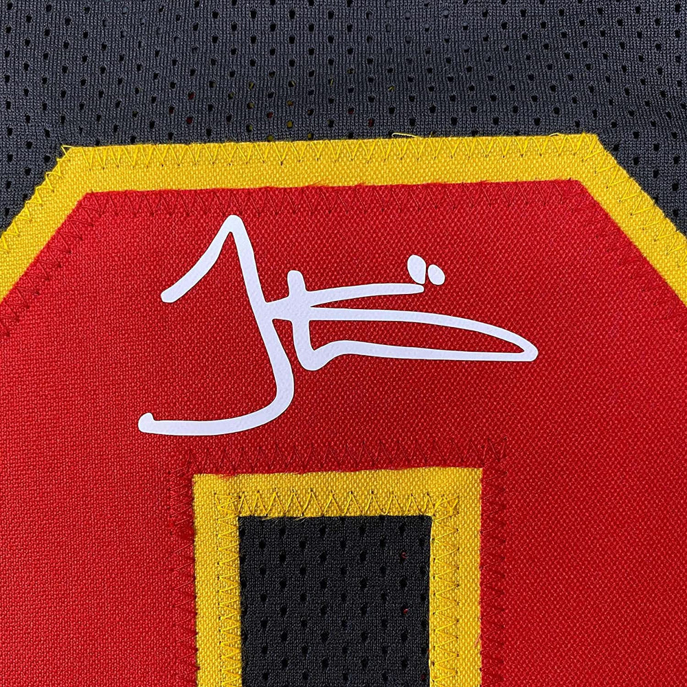 Framed Facsimile Autographed Tyreek Hill 35x39 Kansas City Black Reprint Laser Auto Football Jersey Size Men's XL (ONLINE ORDER ONLY)