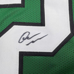 Framed Autographed/Signed Quinyon Mitchell 35x39 Philadelphia Kelly Green Football Jersey JSA COA