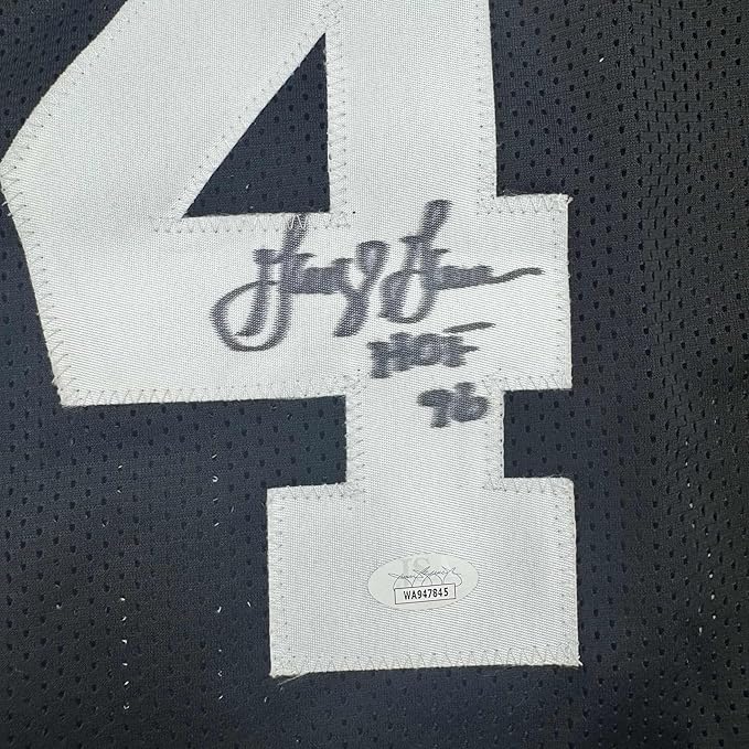 Framed Autographed/Signed George Gervin 35x39 San Antonio Black Basketball Jersey Beckett BAS COA