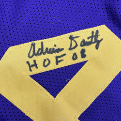 Framed Autographed/Signed Adrian Dantley 35x39 HOF 2008 Utah Purple Basketball Jersey Beckett BAS COA (ONLINE ORDER ONLY)