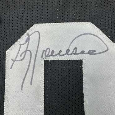 Framed Autographed/Signed Greg Townsend 35x39 Oakland Black Football Jersey JSA COA (ONLINE ORDER ONLY)
