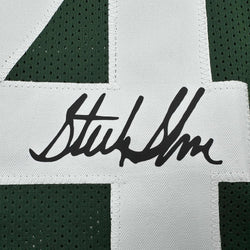 Framed Facsimile Autographed Sterling Sharpe 35x39 Green Bay Green Reprint Laser Auto Football Jersey (ONLINE ORDER ONLY)