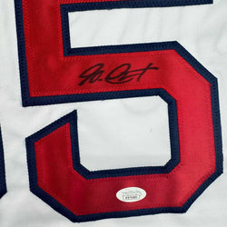 Framed Autographed/Signed Garrett Crochet 35x39 Boston White Baseball Jersey JSA COA (ONLINE ORDER ONLY)