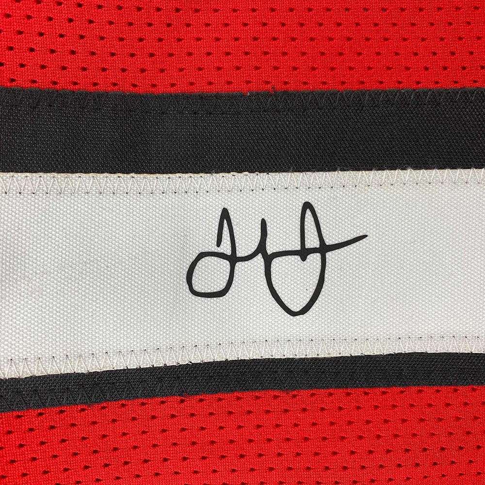 Framed Facsimile Autographed Julio Jones 35x39 Atlanta Red Reprint Laser Auto Football Jersey (ONLINE ORDER ONLY)