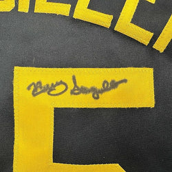 Framed Autographed/Signed Manny Sanguillen 35x39 Pittsburgh Black Baseball Jersey JSA COA
