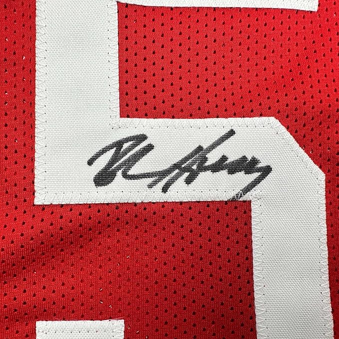 Framed Autographed/Signed Robert Horry 35x39 Houston Red Basketball Jersey Beckett BAS COA