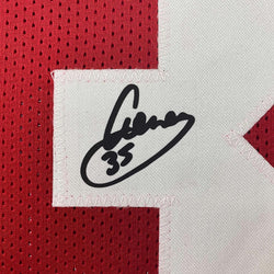 Framed Facsimile Autographed Aeneas Williams 35x39 Arizona Red Reprint Laser Auto Football Jersey Size Men's XL (ONLINE ORDER ONLY)