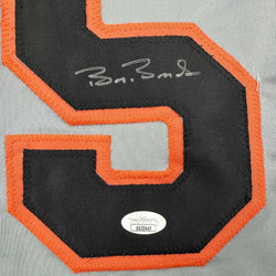 Framed Autographed/Signed Barry Bonds 35x39 San Francisco Grey Baseball Jersey JSA COA (ONLINE ORDER ONLY)