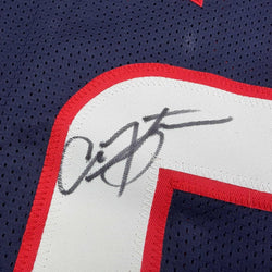 Framed Autographed/Signed Arian Foster 35x39 Houston Blue Football Jersey Beckett BAS COA