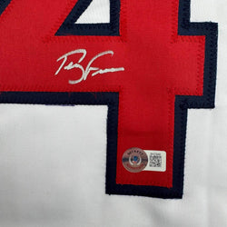 Framed Autographed/Signed Terry Francona 35x39 Boston White Baseball Jersey Beckett BAS COA