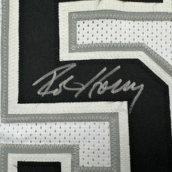 Framed Autographed/Signed Robert Horry 35x39 San Antonio White Basketball Jersey Beckett BAS COA