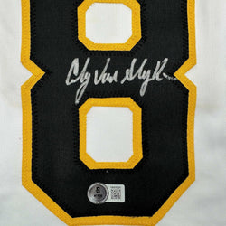 Framed Autographed/Signed Andy Van Slyke 35x39 Pittsburgh White Baseball Jersey Beckett BAS COA (ONLINE ORDER ONLY)