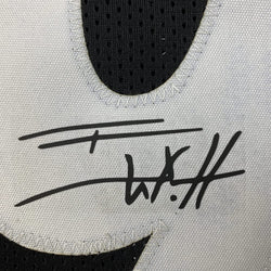Framed Facsimile Autographed T.J. TJ Watt 35x39 Pittsburgh Black Reprint Laser Auto Football Jersey Size Men's XL (ONLINE ORDER ONLY)