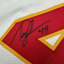 Framed Autographed/Signed Tony Richardson 35x39 Kansas City White Football Jersey JSA COA