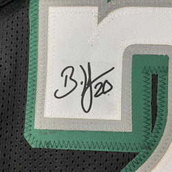 Framed Facsimile Autographed Brian Dawkins 35x39 Philadelphia Black Reprint Laser Auto Football Jersey (ONLINE ORDER ONLY)