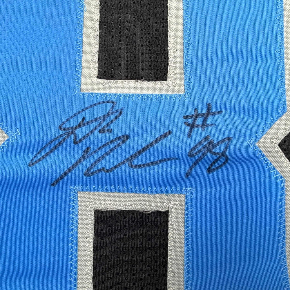 Framed Autographed/Signed D.J. DJ Reader 35x39 Detroit Black Football Jersey Beckett BAS COA