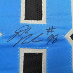 Framed Autographed/Signed D.J. DJ Reader 35x39 Detroit Black Football Jersey Beckett BAS COA