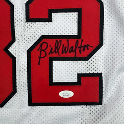 Framed Autographed/Signed Bill Walton 35x39 Portland White Basketball Jersey JSA COA