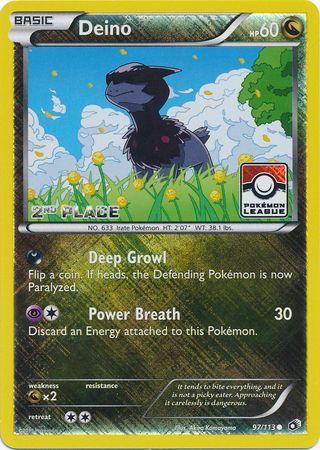 Deino (97/113) (League Promo 2nd Place) [Black & White: Legendary Treasures] (Online Only)