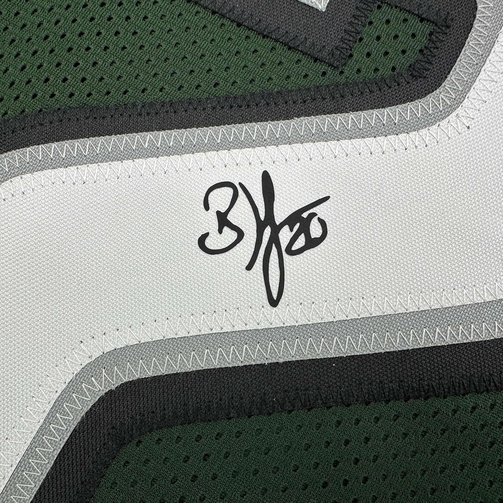 Framed Facsimile Autographed Brian Dawkins 35x39 Philadelphia Green Reprint Laser Auto Football Jersey (ONLINE ORDER ONLY)