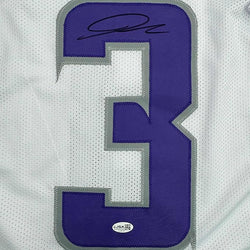 Framed Autographed/Signed Jordan Addison 35x39 Minnesota White Alternate Football Jersey JSA COA