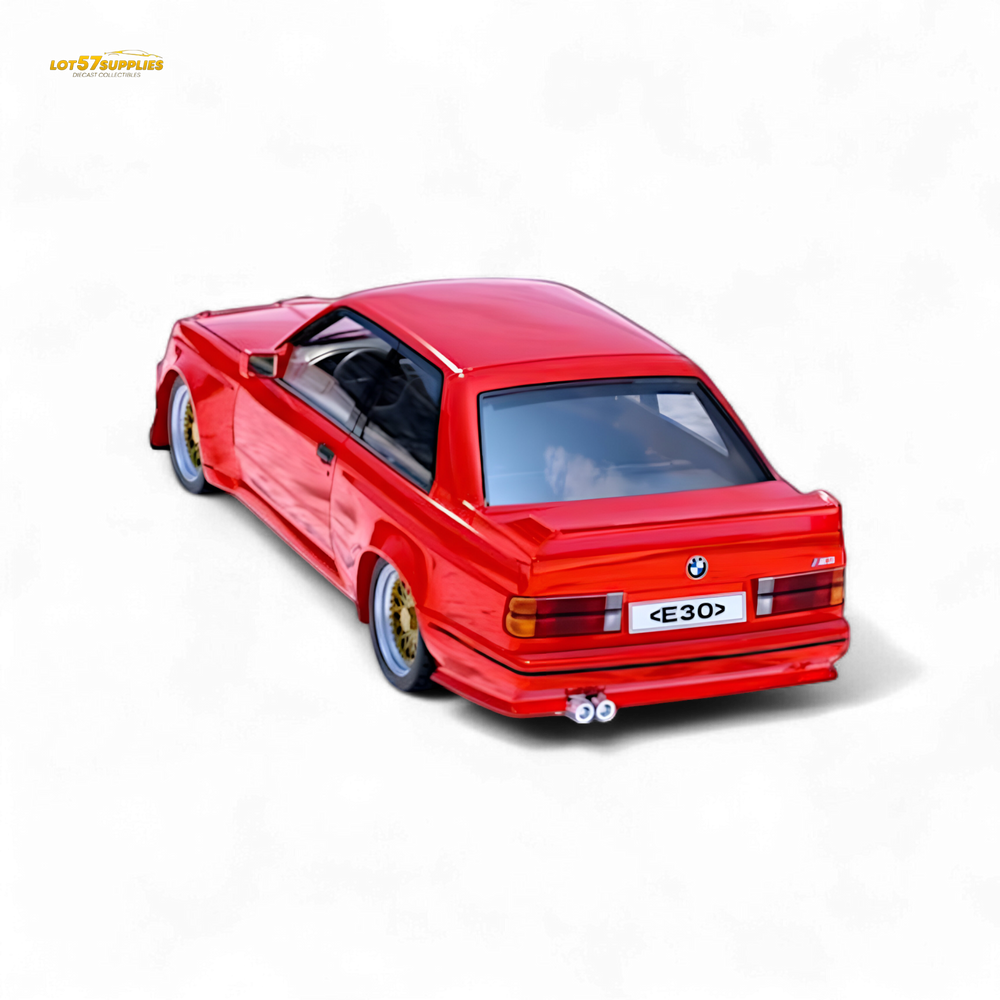 DCM BMW M3 E30 in Red - Gold Wheels 1:64 (ONLINE ORDER ONLY)