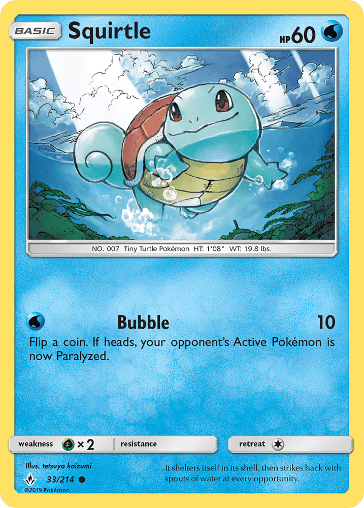 Squirtle (33/214) [Sun & Moon: Unbroken Bonds] (Online Only)
