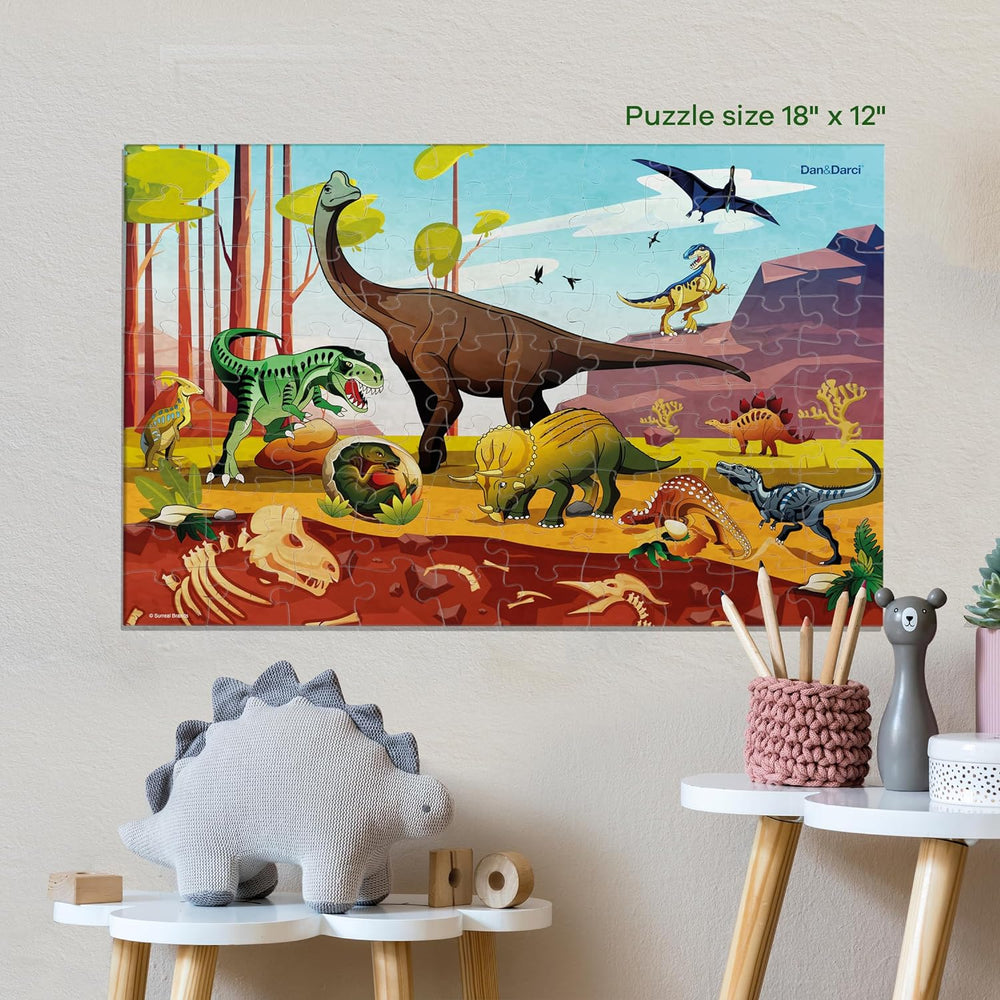 Glow in The Dark 100 Piece Dinosaur Puzzle for Kids by Surreal Brands (ONLINE ORDER ONLY)