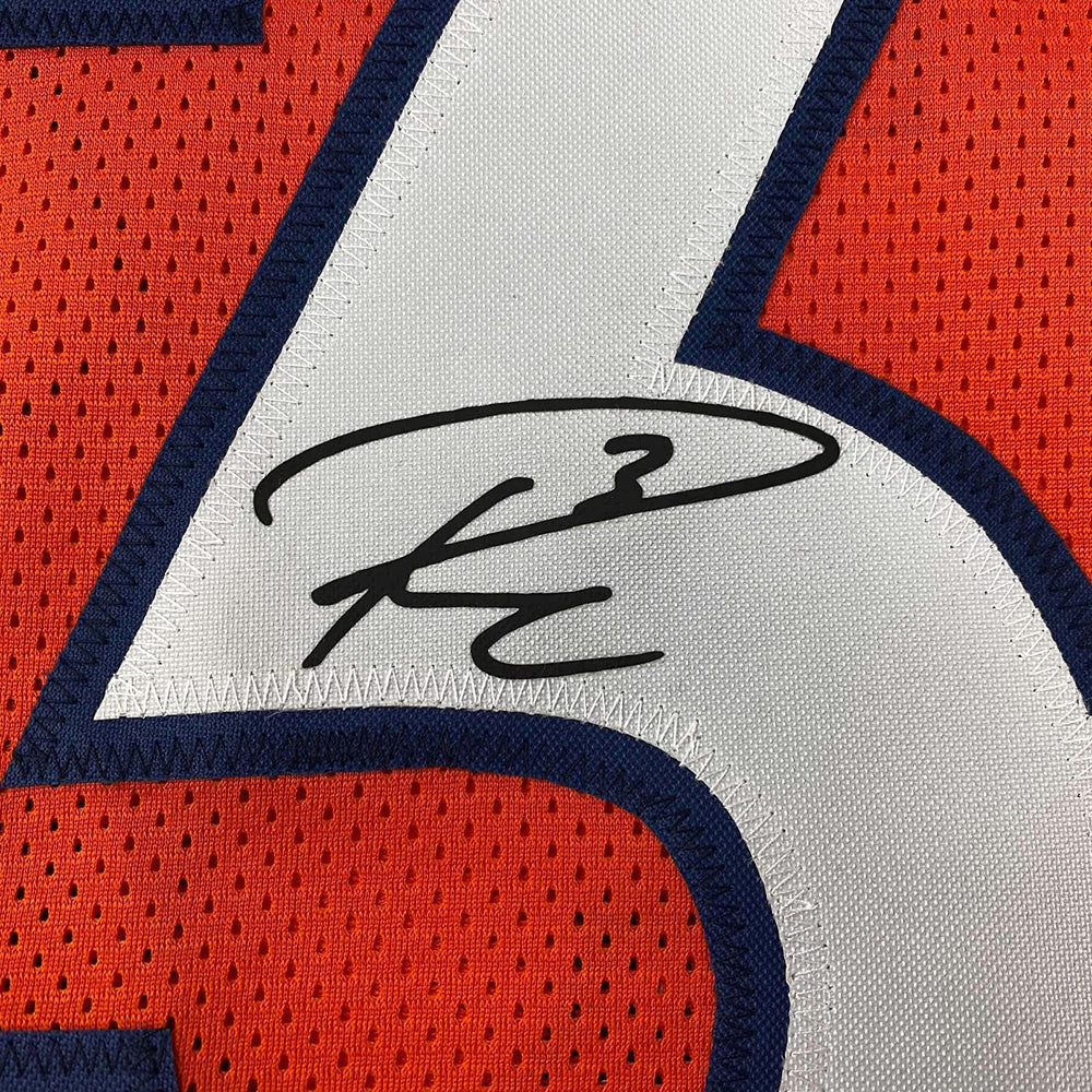 Framed Facsimile Autographed Russell Wilson 35x39 Denver Orange Reprint Laser Auto Football Jersey (ONLINE ORDER ONLY)