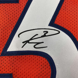 Framed Facsimile Autographed Russell Wilson 35x39 Denver Orange Reprint Laser Auto Football Jersey (ONLINE ORDER ONLY)