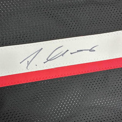 Framed Autographed/Signed Darnell Mooney 35x39 Atlanta Black Football Jersey Beckett BAS COA