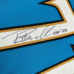 Framed Autographed/Signed Tony Boselli 35x39 HOF 22 Jacksonville Teal Football Jersey Beckett BAS COA