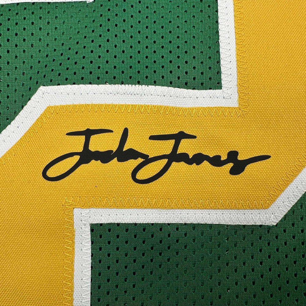 Framed Facsimile Autographed Jordan James 35x39 Oregon Green Reprint Laser Auto College Football Jersey (ONLINE ORDER ONLY)