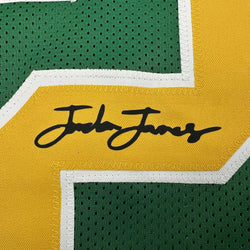 Framed Facsimile Autographed Jordan James 35x39 Oregon Green Reprint Laser Auto College Football Jersey (ONLINE ORDER ONLY)