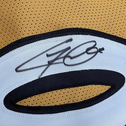 Framed Autographed/Signed Gilbert Arenas 35x39 Washington Gold Basketball Jersey Beckett BAS COA