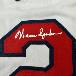 Framed Facsimile Autographed Warren Spahn 35x39 Atlanta White Reprint Laser Auto Baseball Jersey (ONLINE ORDER ONLY)