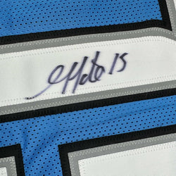 Framed Autographed/Signed Golden Tate 35x39 Detroit Blue Football Jersey Beckett BAS COA (ONLINE ORDER ONLY)