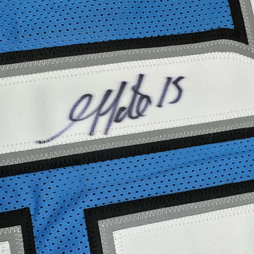 Framed Autographed/Signed Golden Tate 35x39 Detroit Blue Football Jersey Beckett BAS COA (ONLINE ORDER ONLY)