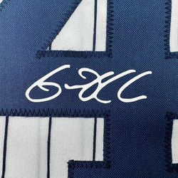 Framed Facsimile Autographed Gerrit Cole 35x39 New York Pinstripe Reprint Laser Auto Baseball Jersey (ONLINE ORDER ONLY)