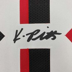 Framed Facsimile Autographed Kyle Pitts 35x39 Atlanta Black Reprint Laser Auto Football Jersey (ONLINE ORDER ONLY)