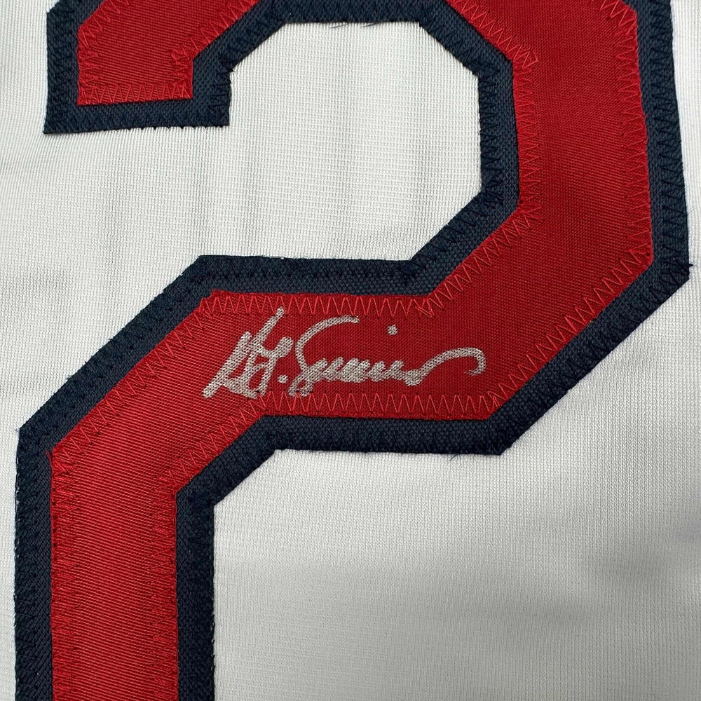 Framed Autographed/Signed Ted Simmons 35x39 St. Louis White Baseball Jersey JSA COA