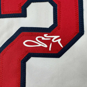 Framed Facsimile Autographed Scott Rolen 35x39 St. Louis White Reprint Laser Auto Baseball Jersey (ONLINE ORDER ONLY)