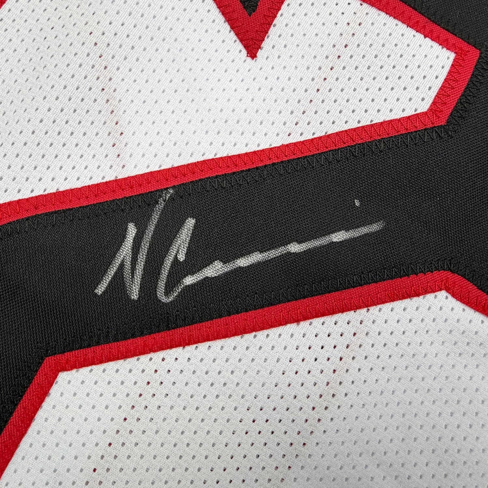 Framed Autographed/Signed Nico Collins 35x39 Houston White Football Jersey JSA COA