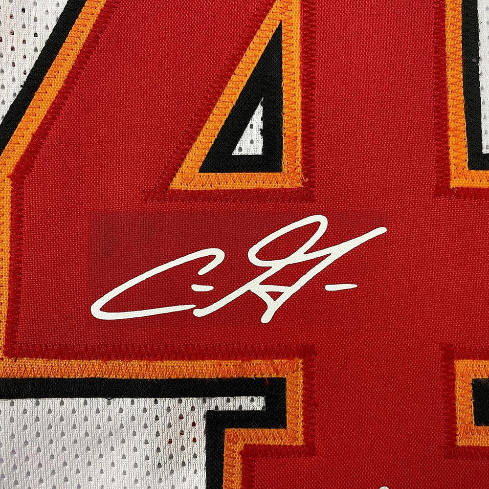 Framed Facsimile Autographed Chris Godwin 35x39 Tampa Bay White Reprint Laser Auto Football Jersey (ONLINE ORDER ONLY)