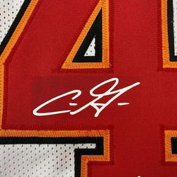 Framed Facsimile Autographed Chris Godwin 35x39 Tampa Bay White Reprint Laser Auto Football Jersey (ONLINE ORDER ONLY)