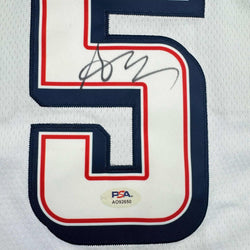 Framed Autographed/Signed Anthony Edwards 35x39 United States USA White Basketball Jersey PSA COA