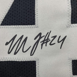 Framed Facsimile Autographed Marshawn Lynch 35x39 Oakland Las Vegas Black Reprint Laser Auto Football Jersey (ONLINE ORDER ONLY)