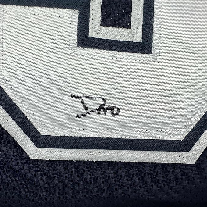Framed Autographed/Signed DeMarvion 35x39 Overshown Dallas Blue Football Jersey JSA COA
