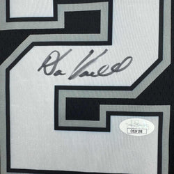 Framed Autographed/Signed Devin Vassell 35x39 San Antonio Black Basketball Jersey JSA COA