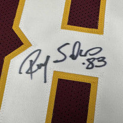 Framed Autographed/Signed Ricky Sanders 35x39 Washington Burgundy Football Jersey JSA COA